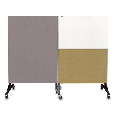 United Visual Products Sliding Door Indoor Enclosed Corkboard, 4 UV9001ACS4824-SATIN-CORK